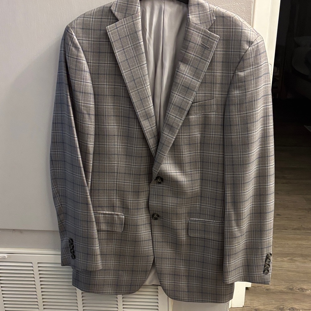 Classic Gray Checkered Men's Blazer!! Men’s jacket